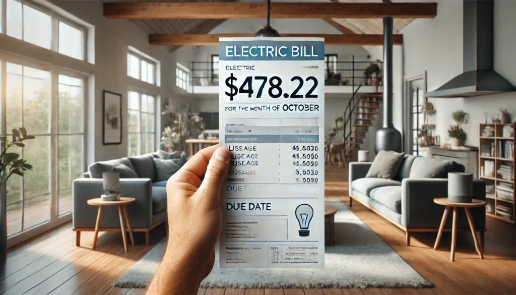 an electric bill with a huge amount to pay $400