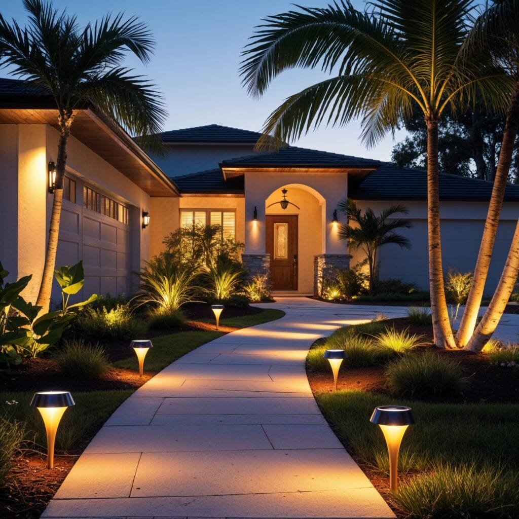 mock up of a florida home with the latest solar lighting package